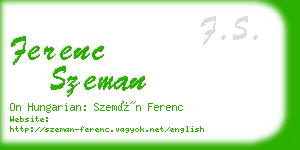 ferenc szeman business card